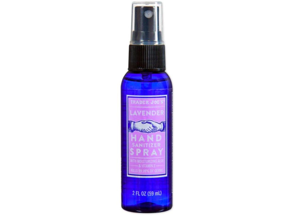 Trader Joe's Lavender Hand Sanitizer Spray (Category: Hands & Nails) located in Manila. Submitted by xoxotineso (Listing ID 1410547659, Image 1). Description: - Trader Joe's Lavender Hand Sanitizer Spray - Kills 99.99% of germs - Contains moisturizing aloe and vitamin E - 2 fl oz (59 ml) bottle.