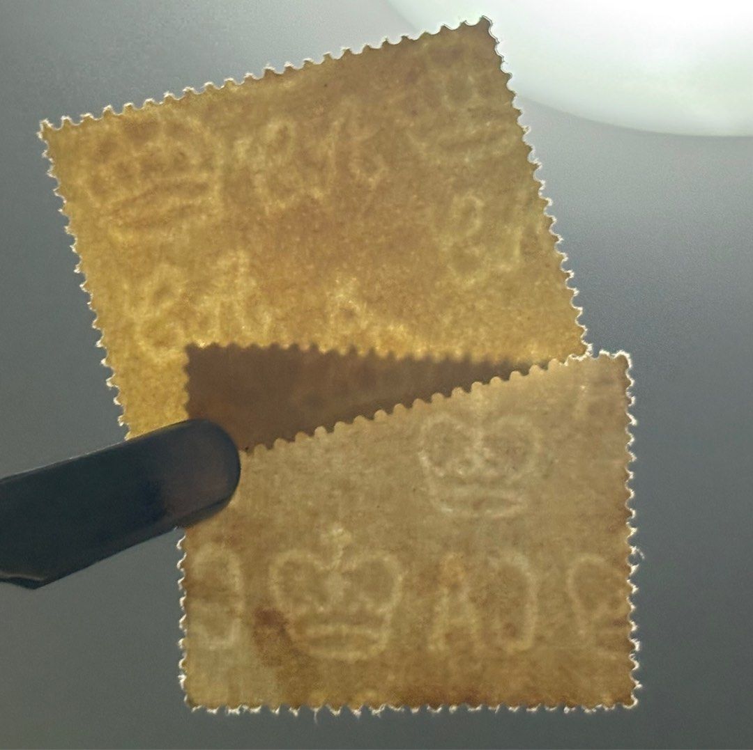 Script Ca Watermark Unusual BLANK stamps showing watermark Crown CA and watermark Script CA ...