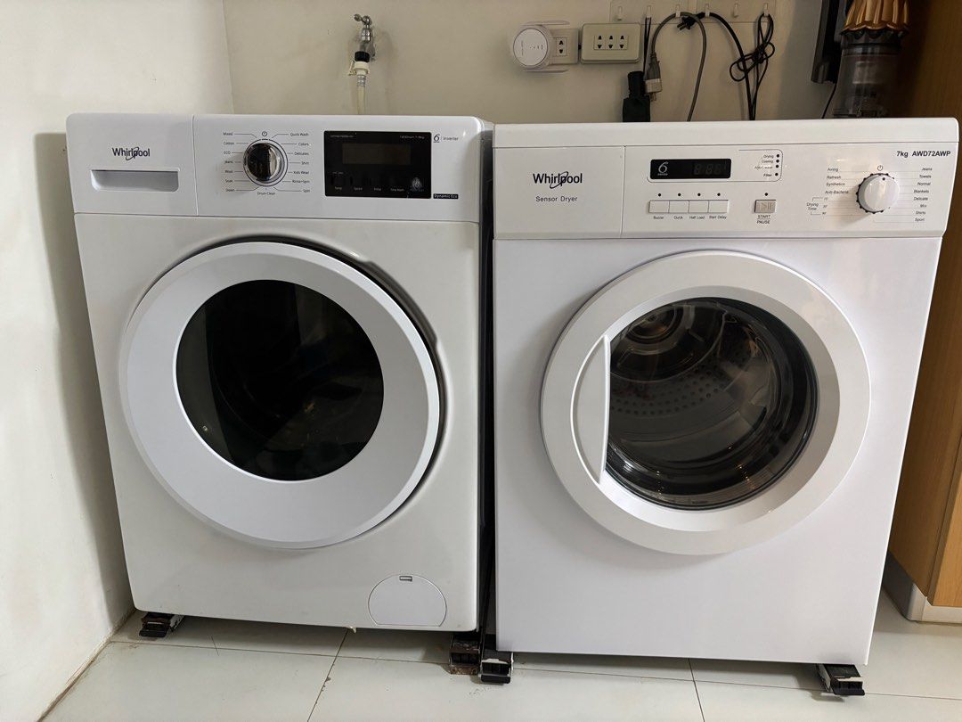 WHIRLPOOL WASHING MACHINE AND DRYER (Category: Washing Machines and Dryers) located in Antipolo. Submitted by bestsalesph (Listing ID 1410391858, Image 1). Description: - bought last Feb 2024 - good condition - regularly maintained by service center - last cleaning was Dec 17, 2025 - no issues - slightly negotiable .