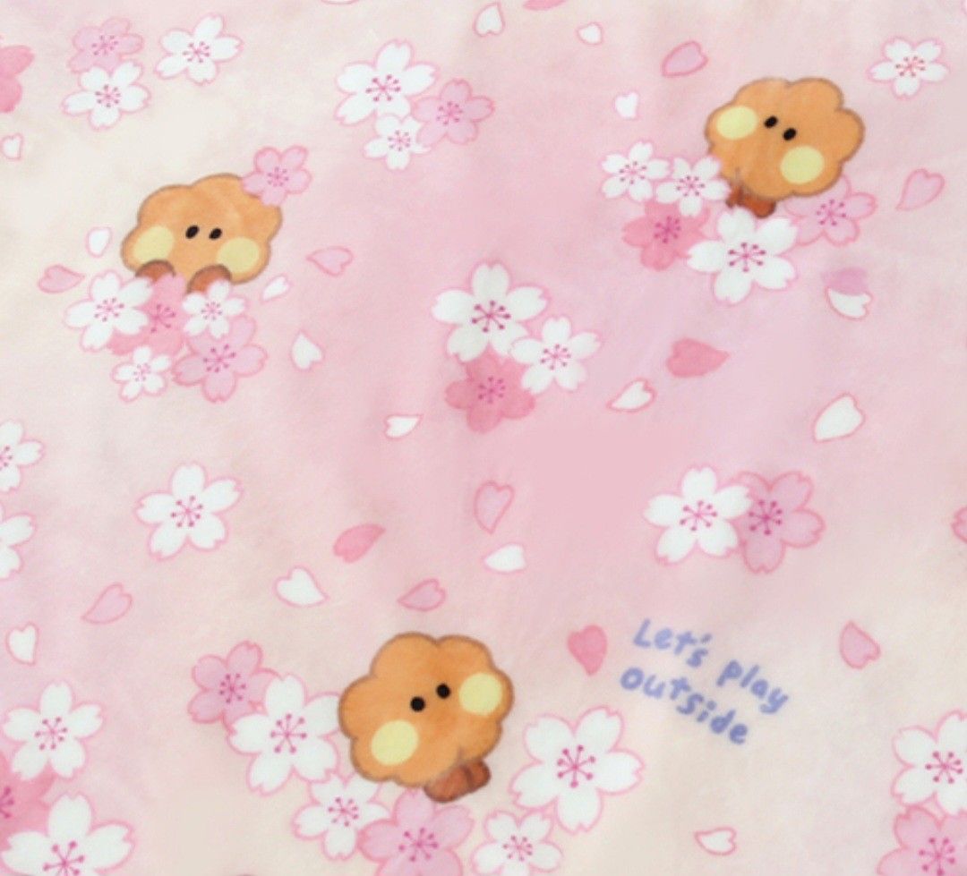 BT21 Cherry Blossom Blanket (Category: Bedding & Towels) located in Quezon City. Submitted by niceandfancy (Listing ID 1410552826, Image 2). Description: size: 80 x 120 cm material: polyester.
