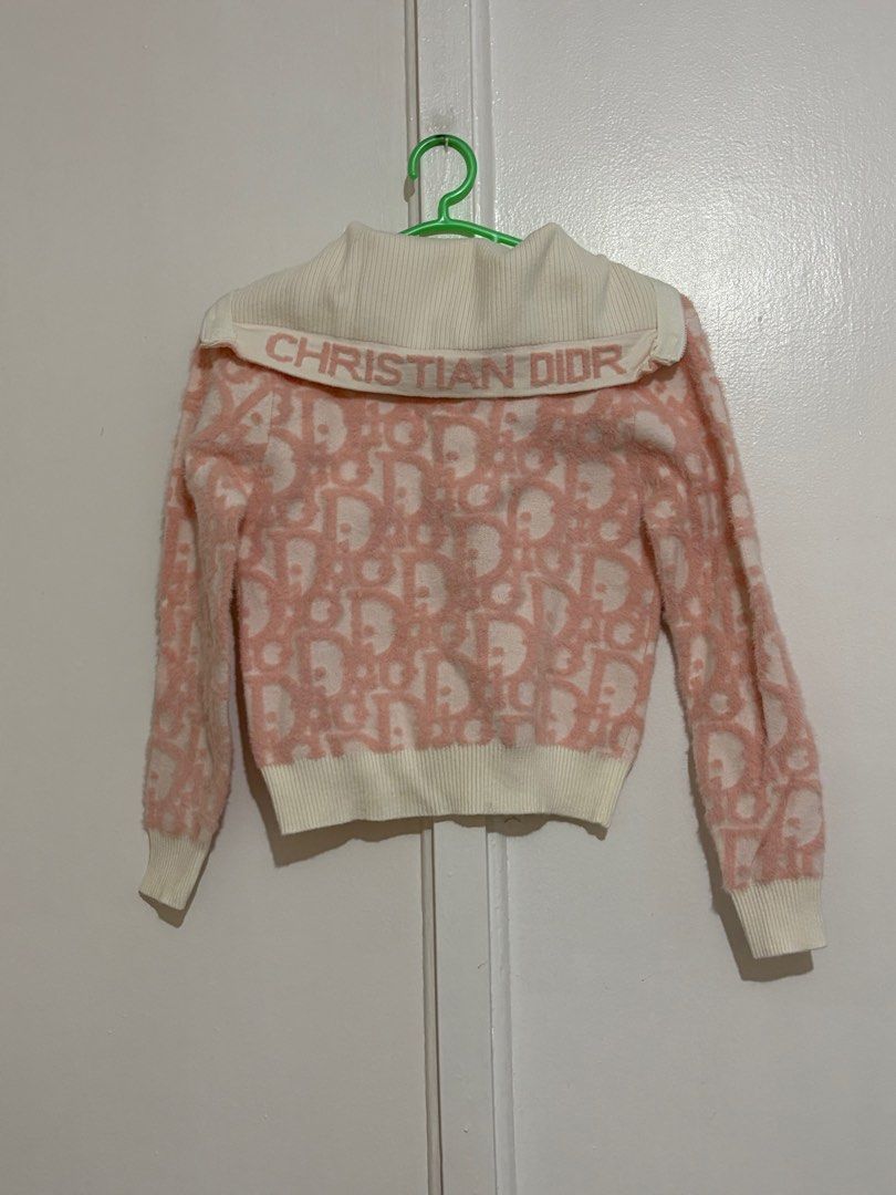 Christian Dior Pink Sweater (Category: Coats, Jackets and Outerwear) located in Quezon City. Submitted by only.few (Listing ID 1410637371, Image 2). Description: Fits XS-S. Only worn once in Baguio. RFS: decluttering Originally bought it for Php 1,400.