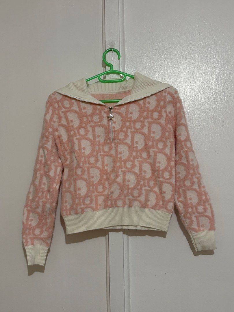 Christian Dior Pink Sweater (Category: Coats, Jackets and Outerwear) located in Quezon City. Submitted by only.few (Listing ID 1410637371, Image 3). Description: Fits XS-S. Only worn once in Baguio. RFS: decluttering Originally bought it for Php 1,400.