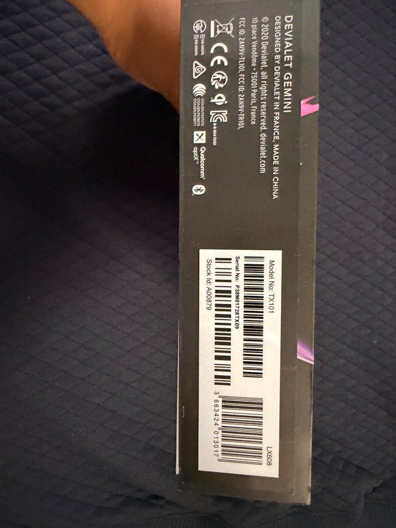 Devialet Gemini (Category: Earphones) located in Singapore. Submitted by twikz23 (Listing ID 1410607909, Image 2). Description: The Devialet Gemini 1 (or original Gemini) is a premium set of true wireless earbuds known for bringing Devialet’s acclaimed audio engineering into a portable format, featuring strong Active Noise Cancellation (ANC), Ear Active Matching (EAM) for personalized sound, IPX4 water resistance, aptX codec support, and a comfor