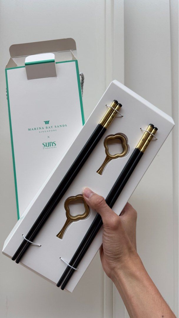 Gold Dragon Motif Chopsticks Set (Suns), Furniture & Home Living