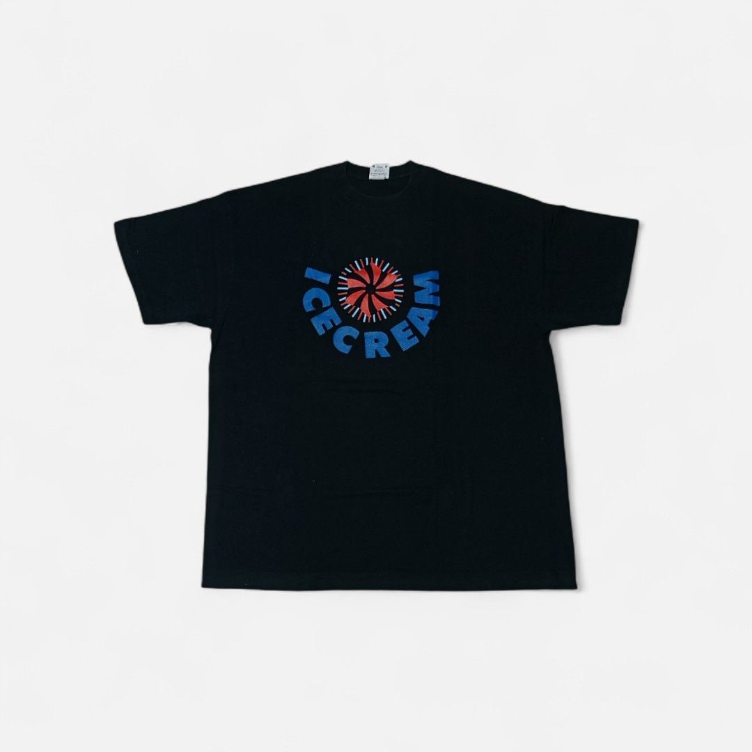 Ice Cream T-shirt Black (Category: Tshirts & Polo Shirts ) located in Makati City. Submitted by marquez25 (Listing ID 1410618132, Image 1). Description: - Black Ice Cream T-shirt - Features a colorful logo on the front - Plain back - Size: L - Material: 100% cotton - Made in Japan.