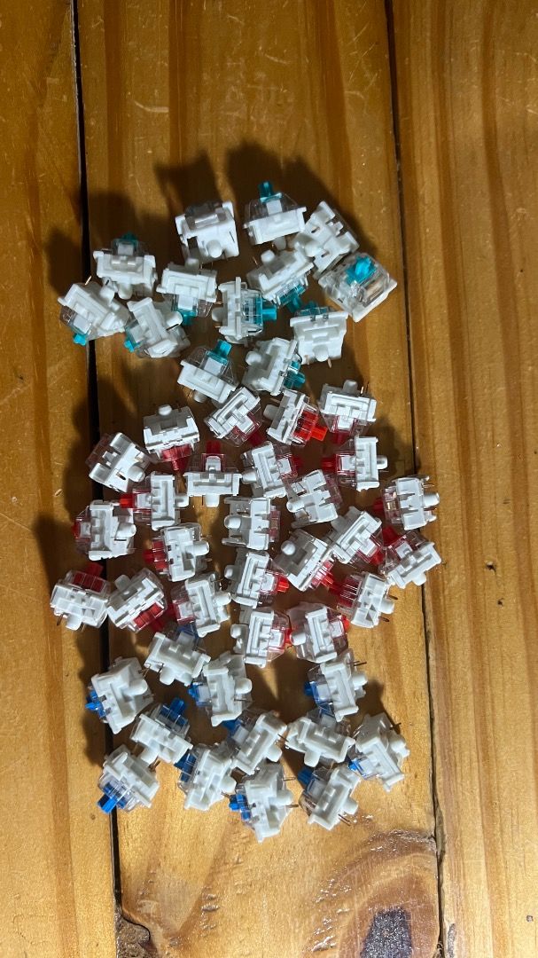 Mixed Switches 49pcs- take all for 150 (Category: Computer Keyboard) located in Lipa City. Submitted by declutterstuff123 (Listing ID 1410711545, Image 1). Description: Red - 24 pcs Cyan - 13 pcs Blue - 12 pcs ⭕️Everything Must Go! ⭕️Grouped items are for TAKE ALL. No individual selling. ⭕️All items sold as is basis. Manage expectations. No return, no exchange. ⭕️SF will be shouldered by the buyer. Meet Ups - Makati: Ayala Circuit/JP Rizal/Makati