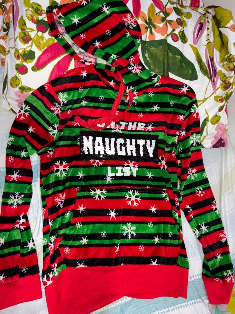 Naughty Nice Christmas Pajamas (Category: Undergarments & Loungewear) located in Guagua. Submitted by paudf (Listing ID 1410644866, Image 2). Description: Worn once Comfortable Bought in Los Angeles.