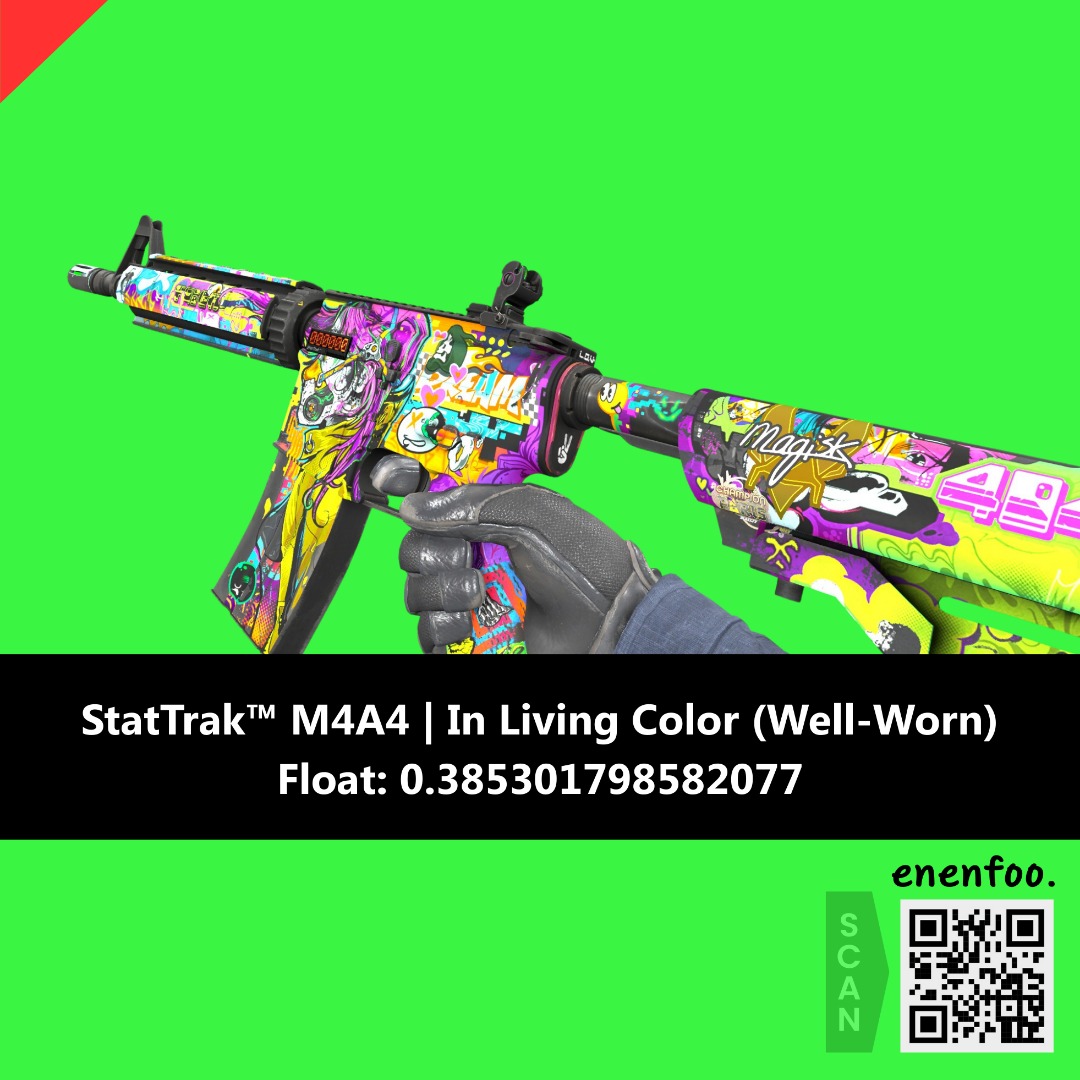 ST M4A4 IN LIVING COLOR WELL WORN WW CS2 SKINS KNIFE ITEMS CSGO COUNTER ...