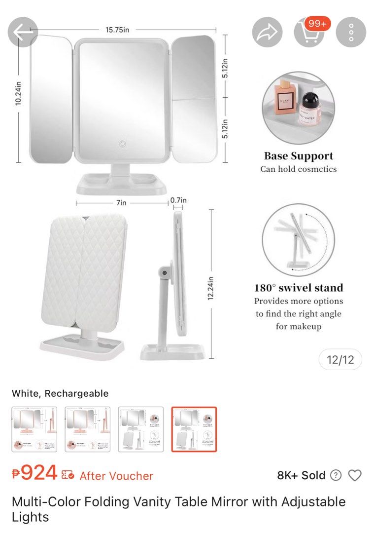 Vanity Mirror (Category: Mirrors) located in Marikina City. Submitted by jzzy_kt (Listing ID 1410716987, Image 1). Description: Vanity Mirror with Led Light .