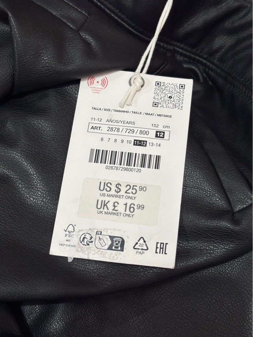 Zara Leather Flare Pants (Category: Babies & Kids Fashion) located in Manila. Submitted by shop.declutter (Listing ID 1410559358, Image 2). Description: Brand new with tags Fits age 11-12 girls.