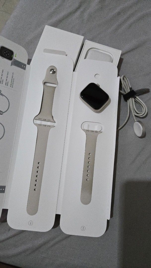 Apple Watch Series 8 45 MM STARLIGHT (Category: Wearables & Smart Watches) located in Quezon City. Submitted by itssomelicious (Listing ID 1407567094, Image 1). Description: Apple Watch Series 8 45 MM STARLIGHT Actual photos posted Complete with original straps, charger cable, box Loc: QC No issues Message if interested #Applewatch #SmartWatch.