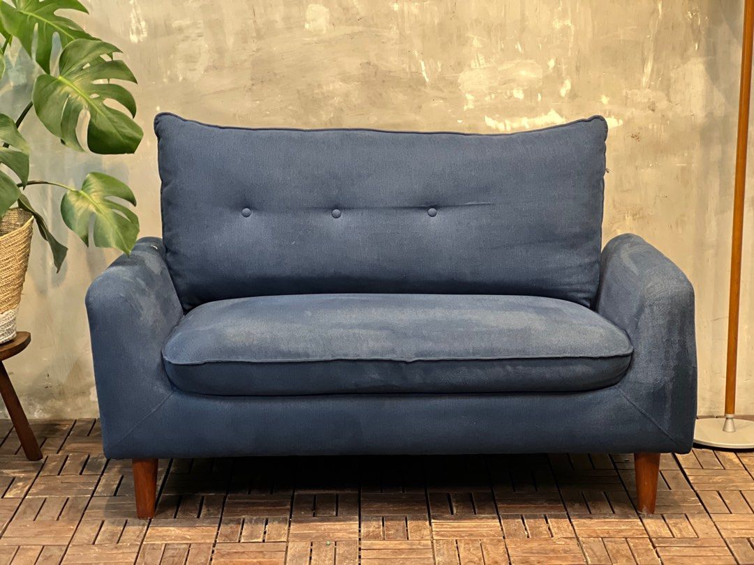 Blue Fabric Loveseat Sofa (Category: Sofas) located in Bulacan. Submitted by rock_off.thriftshop.ph (Listing ID 1407487750, Image 1). Description: .