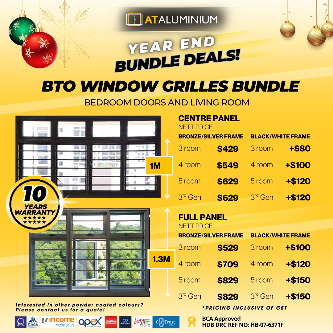 BTO Aluminium Windows Grilles, Home Services, Renovations, Aluminium ...
