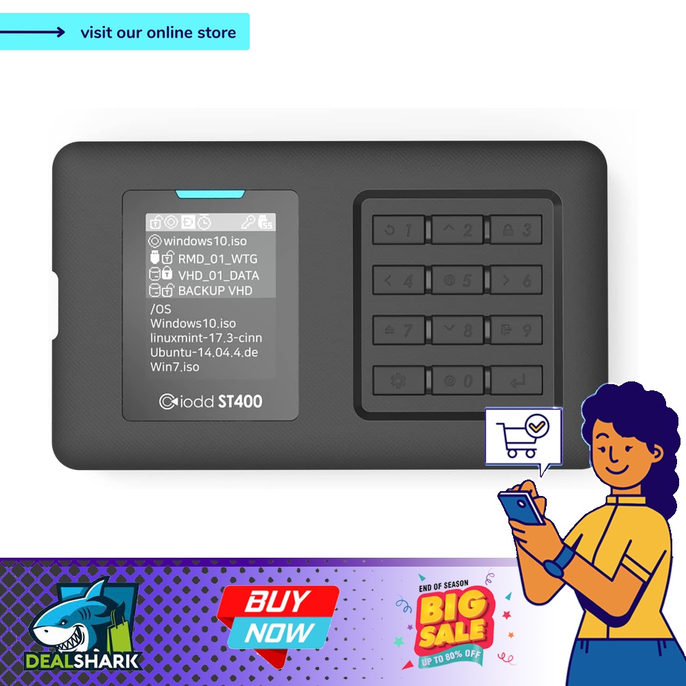 iodd ST400(2TB SSD) 2.5 inch Enclosure/USB-C/Bootable Virtual ODD&HDD ...