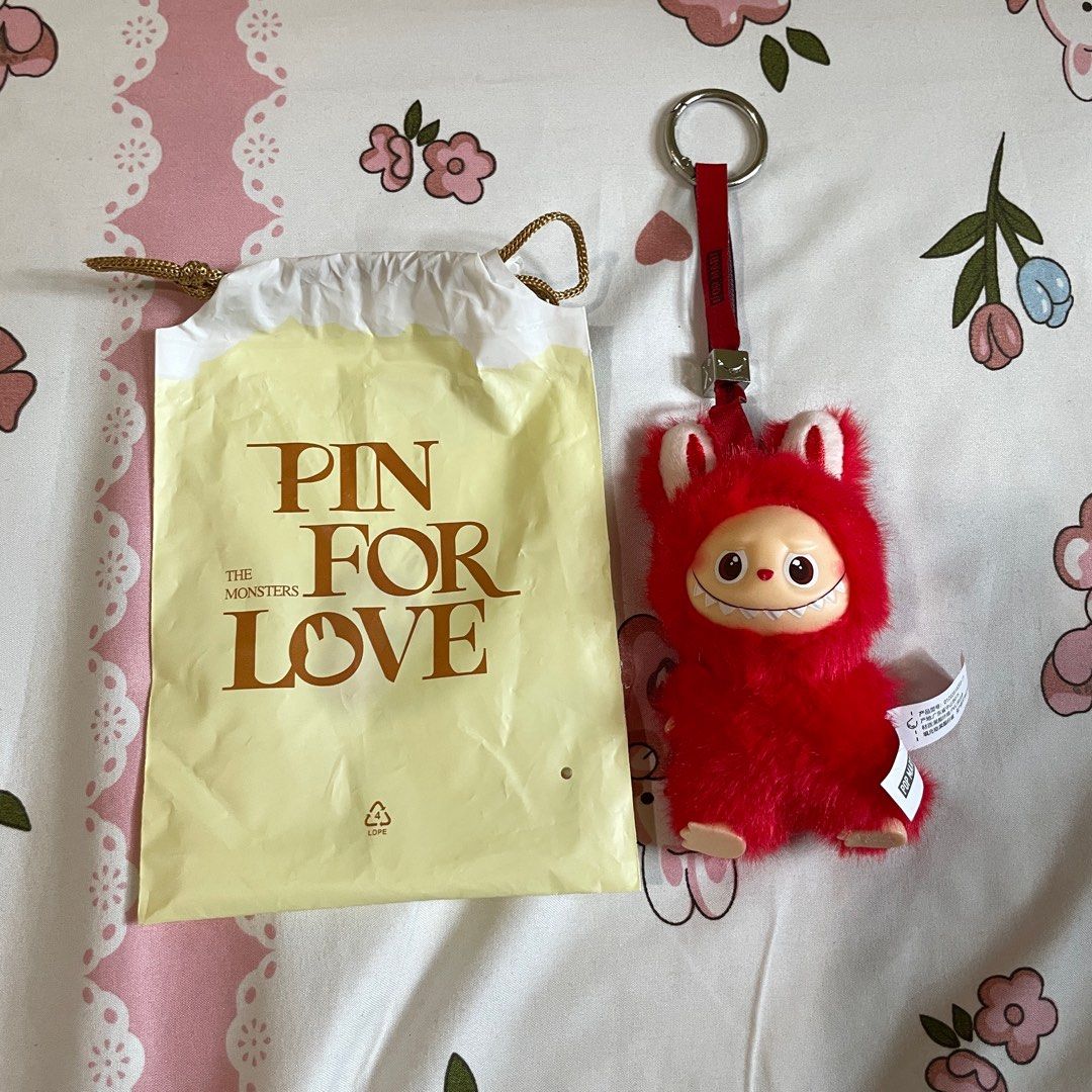 labubu pin for love x red merah original popmart, Toys & Collectibles ...