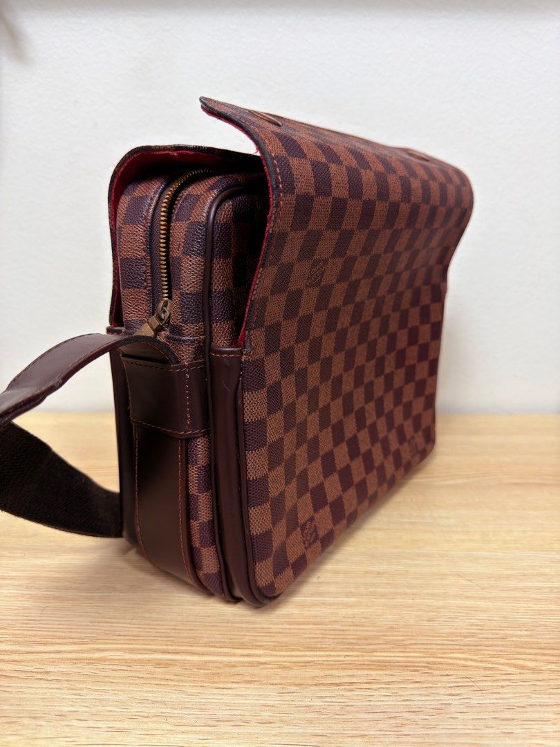 Louis Vuitton Damier Ebene Messenger Bag (Category: Luxury Bags & Wallets) located in Manila. Submitted by lnzlns069 (Listing ID 1407489911, Image 3). Description: For Sale! LV Naviglio Messenger Bag (Damier Ebene Canvas and Brown Leather) In very good condition (No flaws) No code See actual photos posted MoP: Bank/ Gcash Location: New Manila, QC .