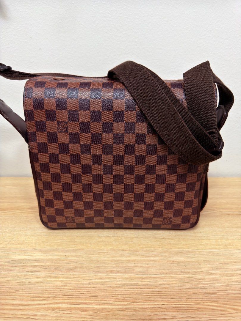 Louis Vuitton Damier Ebene Messenger Bag (Category: Luxury Bags & Wallets) located in Manila. Submitted by lnzlns069 (Listing ID 1407489911, Image 2). Description: For Sale! LV Naviglio Messenger Bag (Damier Ebene Canvas and Brown Leather) In very good condition (No flaws) No code See actual photos posted MoP: Bank/ Gcash Location: New Manila, QC .