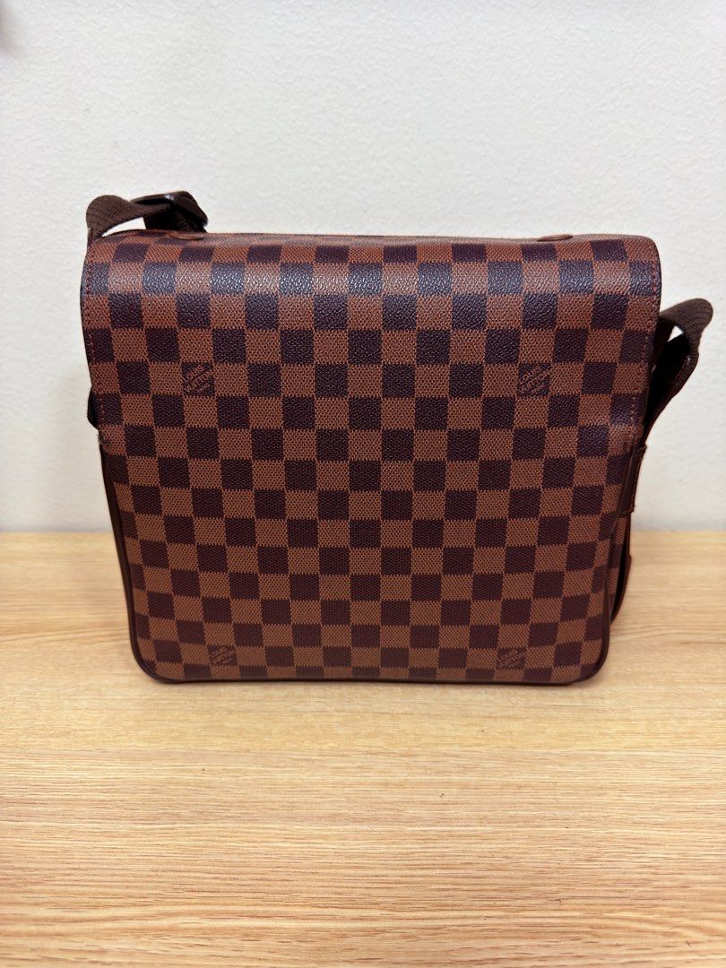 Louis Vuitton Damier Ebene Messenger Bag (Category: Luxury Bags & Wallets) located in Manila. Submitted by lnzlns069 (Listing ID 1407489911, Image 1). Description: For Sale! LV Naviglio Messenger Bag (Damier Ebene Canvas and Brown Leather) In very good condition (No flaws) No code See actual photos posted MoP: Bank/ Gcash Location: New Manila, QC .