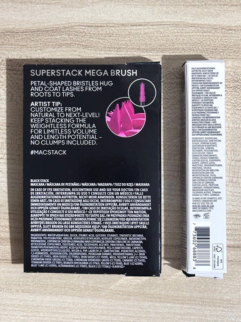 MAC Stack Mascara and Lash Primer (Category: Makeup) located in Las Pinas. Submitted by aleln (Listing ID 1407432784, Image 2). Description: Brand New and Authentic💯 SRP is 2k+ each -MAC Stack Legit Lift Lash Primer (₱1,300) -MAC Stack Infinite-Build Volume + Length Mascara (₱1,300) ₱2,500 for both!🥰.