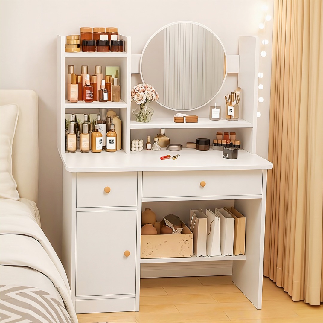 Makeup Vanity Table | Bedroom Dressing Desk | Functional Beauty Station ...