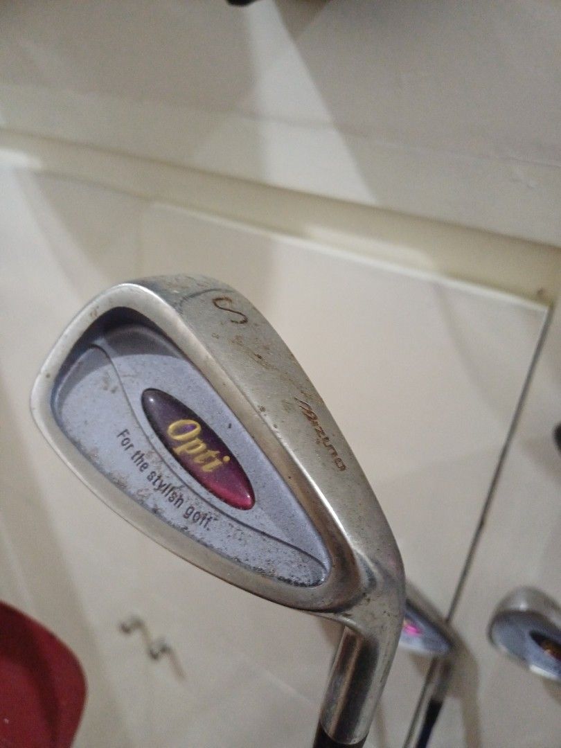 Mizuno Opti Golf Clubs Set (Category: Golf) located in Paranaque City. Submitted by potatoiceblended (Listing ID 1407536955, Image 1). Description: - 379 each - Includes a putter, Mizuno Opti irons, and a Gary Player -Tech Metal driver - Variety of clubs for different shots - Well-maintained condition - Ideal for beginners and experienced golfers.
