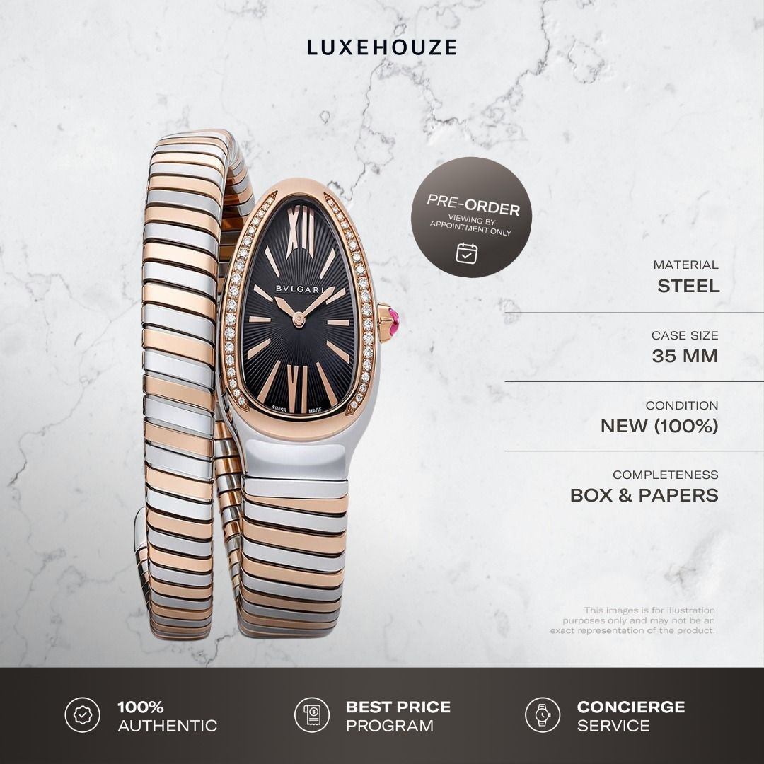 New Nov 2025 Bulgari Serpenti Tubogas Watch 102098 Black (Category: Watches) located in Singapore. Submitted by luxehouze (Listing ID 1407229861, Image 2). Description: READY FOR EXTRA DEALS? Join our Community for special offers and latest arrivals! //bit.ly/LHWatchesSG Luxehouze is your trusted marketplace to buy and sell luxury goods. Luxehouze SG Pte Ltd is a licensed luxury goods marketplace and regulated dealer. WHY US? 100% Authentic with 