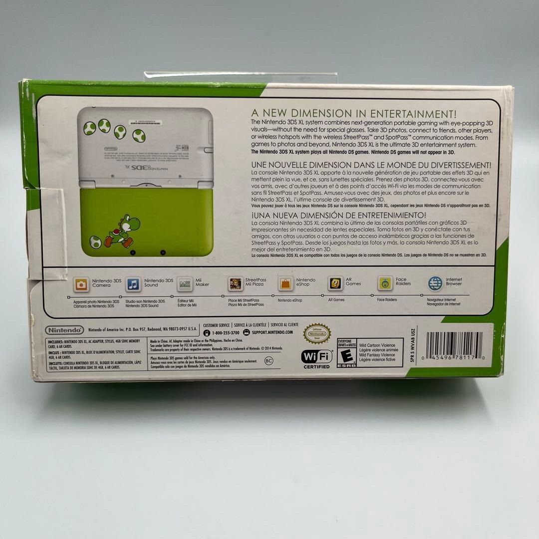 Nintendo 3DS XL Yoshi North American version 3DS LL console (Category: Nintendo) located in Manila. Submitted by japan_treasure (Listing ID 1407392839, Image 2). Description: Nintendo 3DS XL North American version Yoshi console Box and adapter included Please note that Japanese software is not supported. There is some yellowing due to aging of the LCD screen. (I don't know what normal is, but it's not pure white, so I think it's probably yellowed