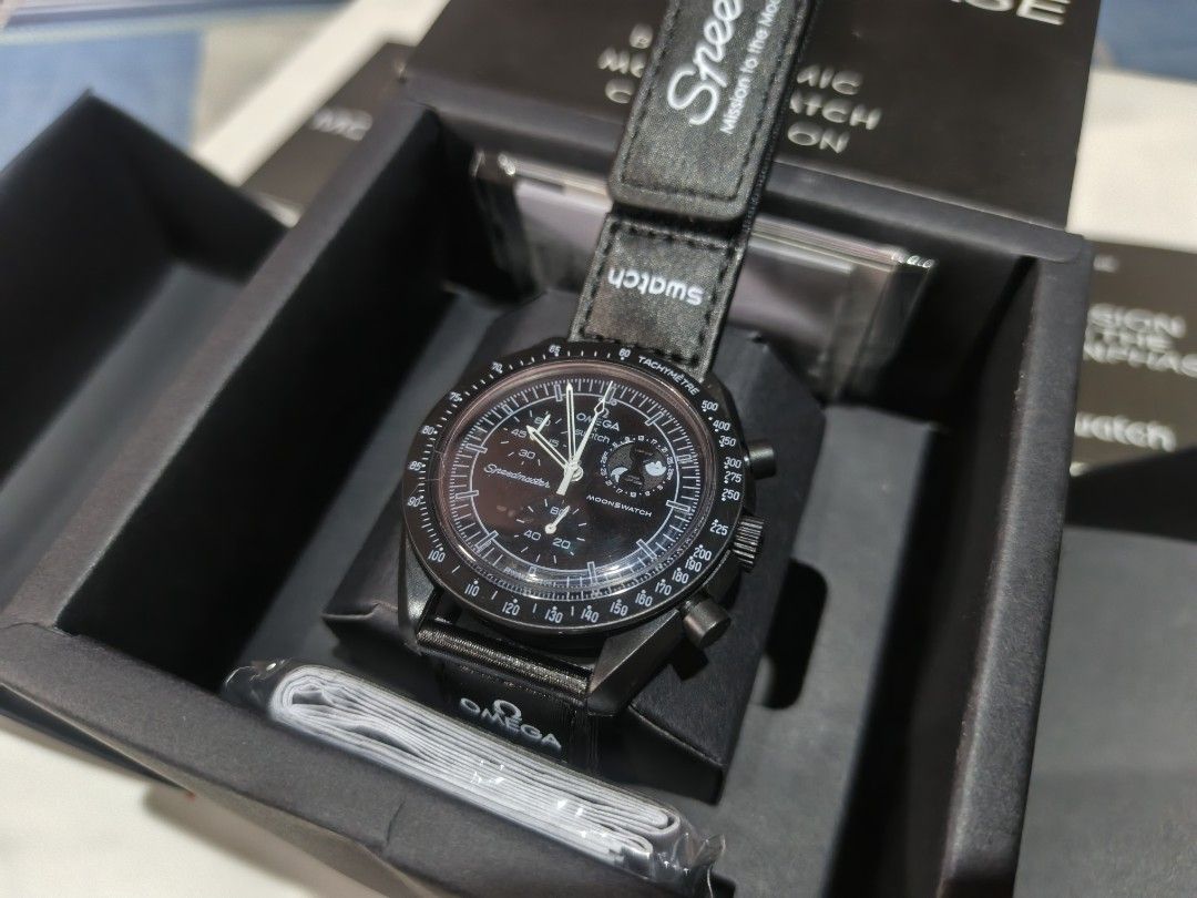 Omega x swatch black moonphase (Category: Luxury Watches) located in Manila. Submitted by timteves6248180 (Listing ID 1407441208, Image 2). Description: oem pasig loc.
