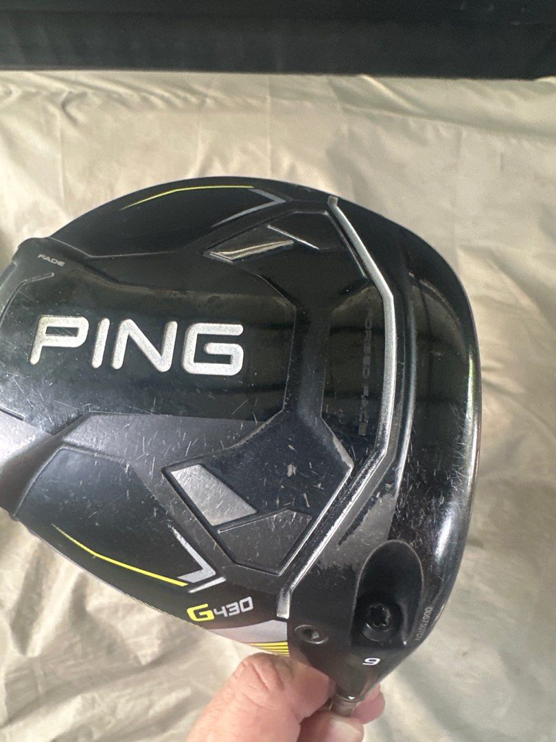 Ping G430 Driver with Dynalite Shaft (Category: Golf) located in Manila. Submitted by ctpax (Listing ID 1407388781, Image 2). Description: - Ping G430 Driver - Black club head with yellow accents - Dynalite shaft (dark red) - 9-degree loft.