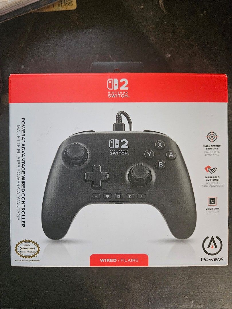 PowerA Advantage Wired Controller for Nintendo Switch 2 (Category: Controllers) located in Las Pinas. Submitted by jka_lpc (Listing ID 1407445788, Image 1). Description: - PowerA Advantage Wired Controller for Nintendo Switch 2 - Features: - Hall Effect sensors - Mappable buttons - C-button for game chat - Officially licensed for Nintendo Switch - Compatible with Nintendo Switch, Nintendo Switch OLED, and Nintendo Switch Lite - Includes a 10ft (3