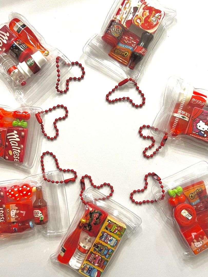 Red Themed Keychain Charms and Bracelet Set (Category: Bracelets) located in Bacoor. Submitted by MAB_Store (Listing ID 1407562230, Image 3). Description: Price Range from 39-99 PHP.
