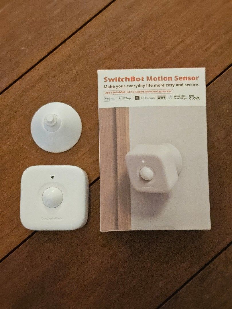 SwitchBot Motion Sensor (Category: Entertainment Systems & Smart Home Devices) located in Singapore. Submitted by dhjlm (Listing ID 1407462410, Image 1). Description: WYSIWYG All original accessories included. Trades for other smart home devices will be considered. .