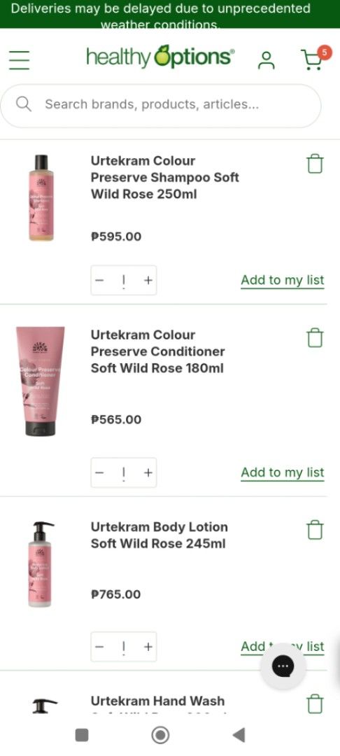 Urtekram Christmas Angels Soft Wild Rose Gift Set (Category: Bath) located in Mandaluyong City. Submitted by personaltreasures (Listing ID 1407490185, Image 3). Description: - Urtekram Soft Wild Rose Gift Set - Includes: - Colour Preserve Shampoo - Colour Preserve Conditioner - Hand Wash - Body Wash - Moisturizing Body Lotion - Certified organic and 100% natural origin. - Perfect for gifting or personal use. - Comes in a decorative basket. Total 