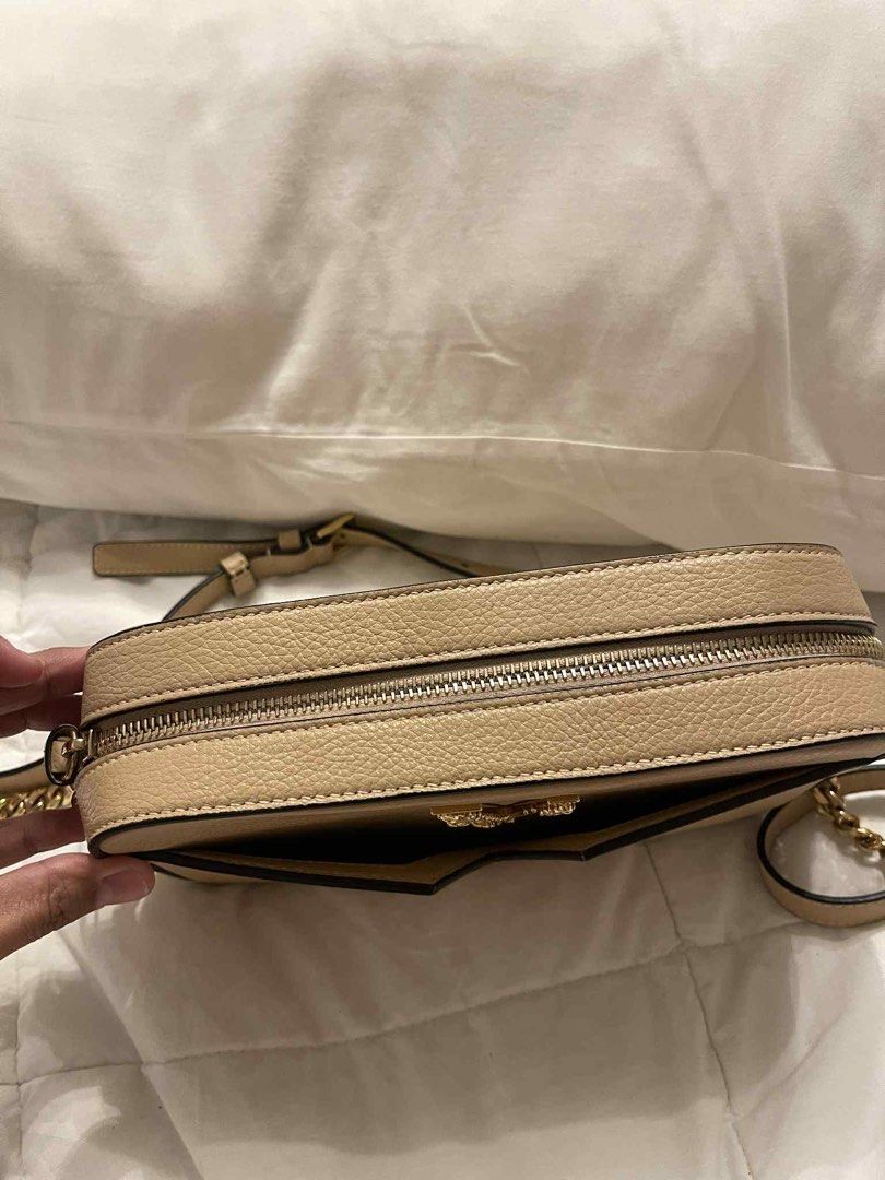 VERSACE V LOGO CROSSBODY BAG BEIGE (Category: Luxury Bags & Wallets) located in Arayat. Submitted by cjscolis (Listing ID 1407530037, Image 3). Description: BARELY USE SlIghtly negotiable .