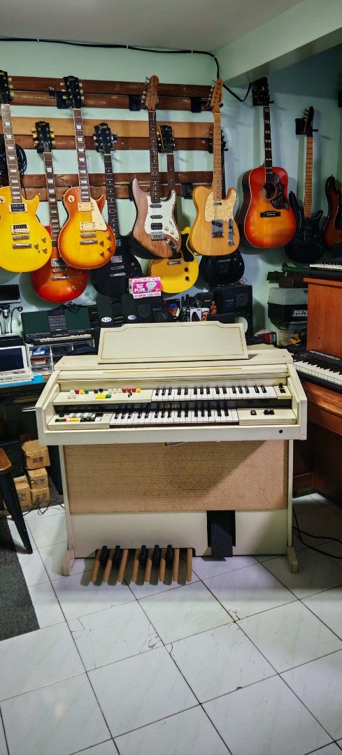Yamaha electone organ (Category: Musical Instruments) located in Paranaque City. Submitted by yourhonorvoy (Listing ID 1407485718, Image 1). Description: Yamaha electone c-90 organ piano 23k only Rare vintage With transformer(plug n play) With dents and scratches 😍Walang issue sa keyboard(touch at tunog) 😅With minor issue only( tremolo speed fast) Kapag na sa fast Yung speed ng tremolo ay maingay, diko sure Kung ganun talaga Yun, since now Lang