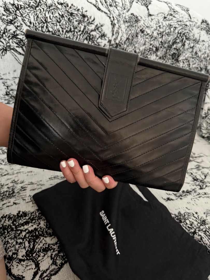 YSL Vintage Envelope Clutch Bag (Category: Luxury Bags & Wallets) located in Cavite. Submitted by clandestine1907 (Listing ID 1407459155, Image 2). Description: Vintage YSL Envelope Clut.