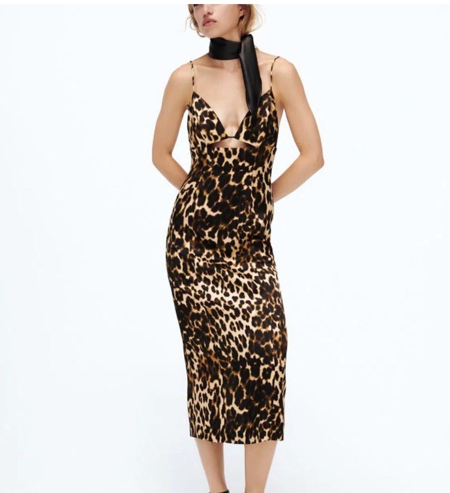 Zara Leopard Dress (Category: Dresses) located in Batangas. Submitted by soaph (Listing ID 1407485761, Image 1). Description: Used once Size XS .