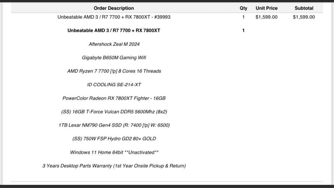 Aftershock Gaming PC