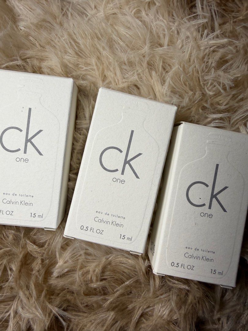 Calvin Klein CK One Eau de Toilette 15ml (Category: Fragrance & Deodorants) located in Manila. Submitted by jafelizarte (Listing ID 1410815348, Image 2). Description: - Authentic Calvin Klein CK One Eau de Toilette - 15ml bottle size - Comes in original white box - Eau de Toilette fragrance.