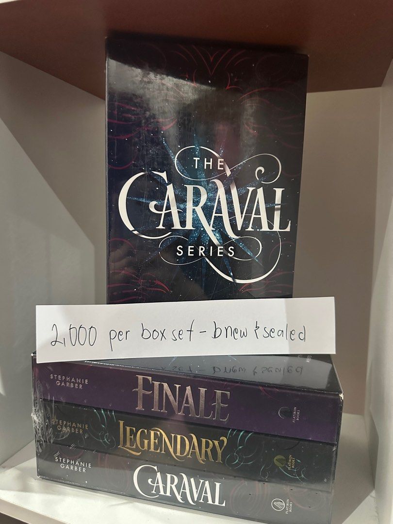Caraval Series Box Set (Category: Storybooks) located in Tanay. Submitted by micah.miranda (Listing ID 1410814762, Image 1). Description: - Caraval Series Box Set by Stephanie Garber - Includes: Caraval, Legendary, and Finale - Condition: New and sealed - Price: PHP 2,000.