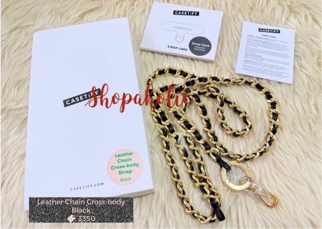 Casetify Leather Chain Cross-Body Strap (Black) (Category: Mounts & Holders) located in Caloocan City. Submitted by shopaholic.nej (Listing ID 1403544386, Image 1). Description: New. Authentic. 📍North Caloocan 💰Gcash / BPI / Seabank 🚚 grab/lalamove/J&T (no shapi checkout).