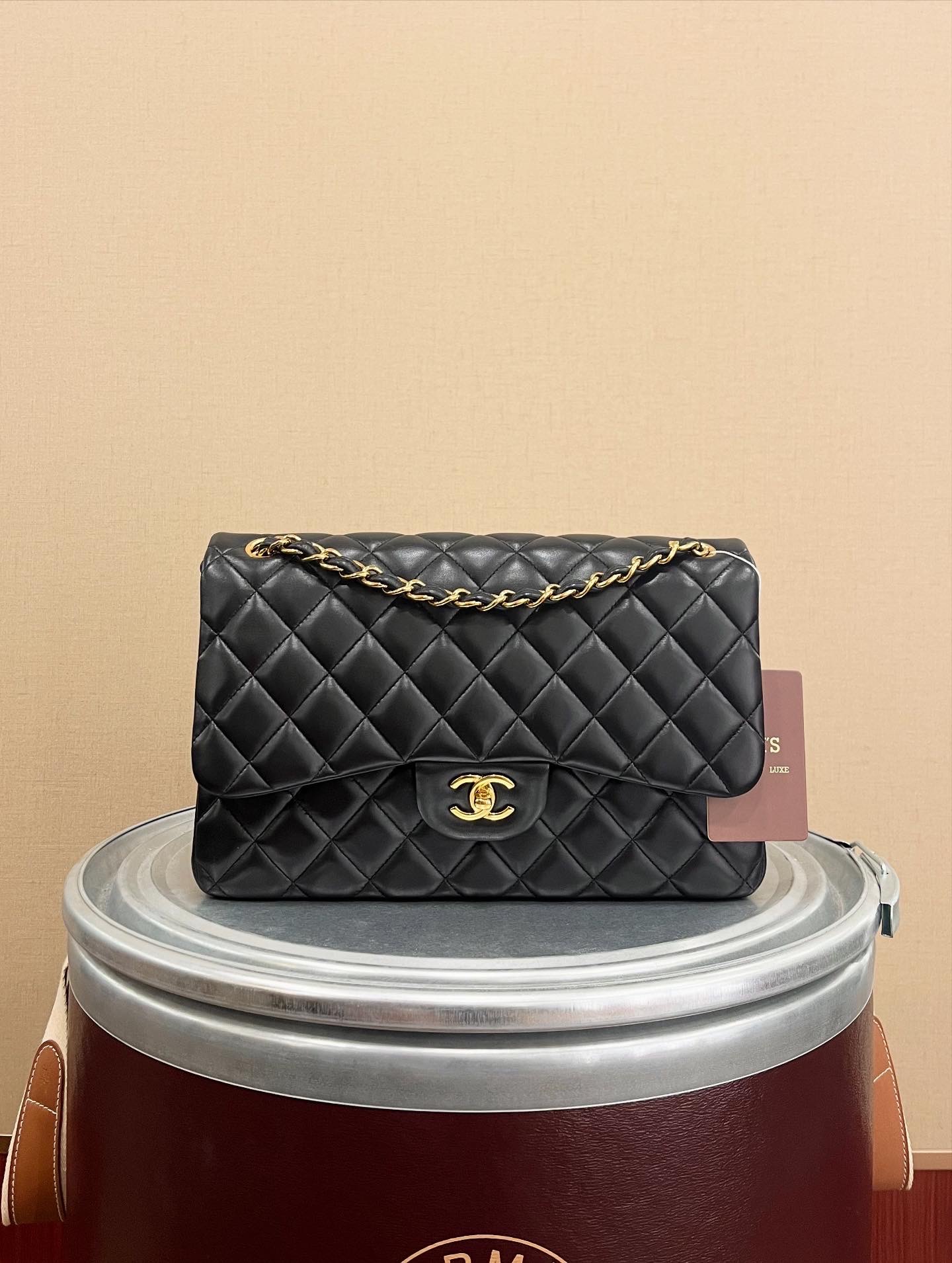 Chanel Classic DF Jumbo Black Lambskin GHW Series 22, Luxury, Bags ...