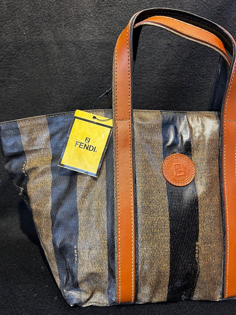 FENDI VINTAGE small bag. (Category: Luxury Bags & Wallets) located in Quezon City. Submitted by WIMC2ndaccount (Listing ID 1410786682, Image 2). Description: 22 X 36 x 20 May tag pa yan naluma nalang to sa kakatago malinis loob ng bag side ng bag may lines due to restore! I sell very low!! Thats fendi alam nyo mahal yan .