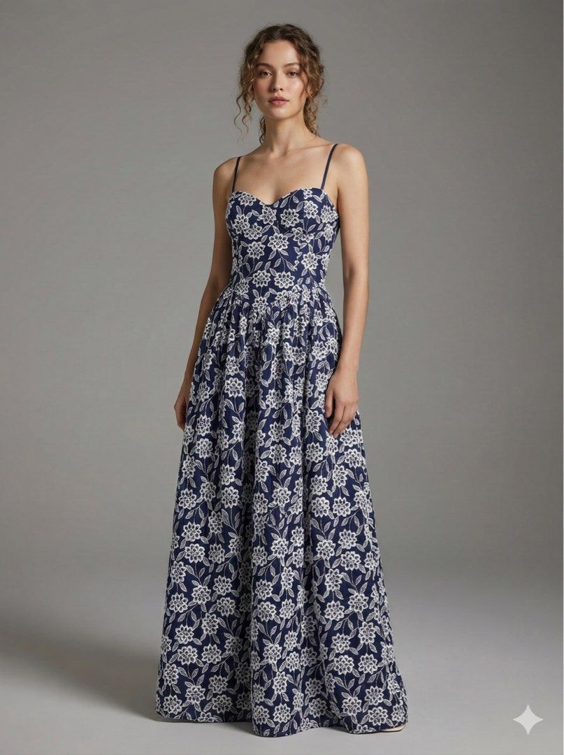 Floral Print Spaghetti Strap Maxi Dress (Category: Dresses) located in Quezon City. Submitted by yhenmie (Listing ID 1410868186, Image 1). Description: - Floral maxi dress - Sweetheart neckline - Spaghetti straps - Fitted bodice with a flowing, floor-length skirt - Made of lightweight fabric - Perfect for special occasions and everyday wear.