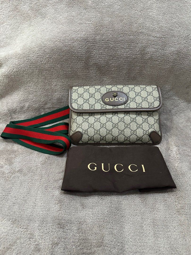 Gucci GG Supreme Belt Bag (Category: Luxury Bags & Wallets) located in Bacolod City. Submitted by katayellow (Listing ID 1410853915, Image 1). Description: - Authentic Gucci belt bag - Iconic GG Supreme canvas - Green and red web stripe - Brown leather trim - Adjustable belt strap with buckle - Serial number: 493930 5600624 - Perfect for everyday use With dust bag.