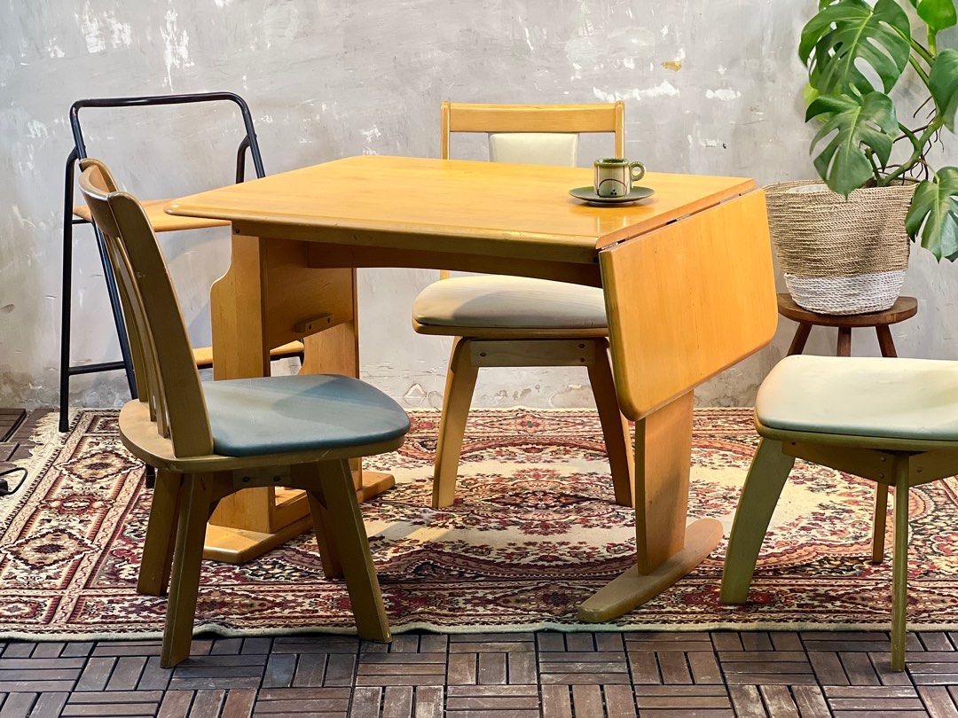 Japandi Wooden Extendable Dining Table Set (Category: Tables & Sets) located in Bulacan. Submitted by rock_off.thriftshop.ph (Listing ID 1410787514, Image 3). Description: .