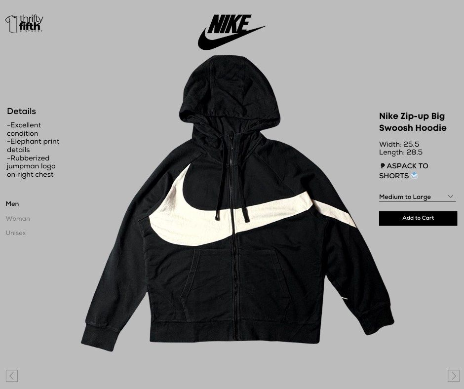 Nike Big Swoosh Terno (Aspack) (Category: Sets & Coordinates) located in Meycauayan. Submitted by Thrifty_fifth_P_Street (Listing ID 1410847544, Image 1). Description: Complete tags Both authentic Aspack only! DM for more info. Loc: Bulacan.