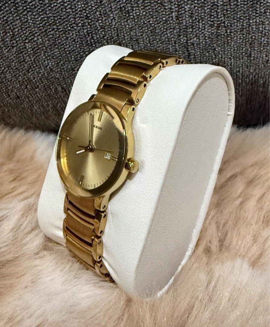 Rado Ladies Watch (Category: Luxury Watches) located in Quezon City. Submitted by liezl.marie (Listing ID 1410847837, Image 3). Description: Rad0 Centrix is a luxurious Swiss-made women’s watch. A gold-tone stainless steel case and bracelet, a champagne dial with luminous markers, quartz movement, and a date display at 3 o’clock, scratch-resistant sapphire crystal. 33,800 Open for layaway. Disclaimer: We are not affiliated, associated, authorized