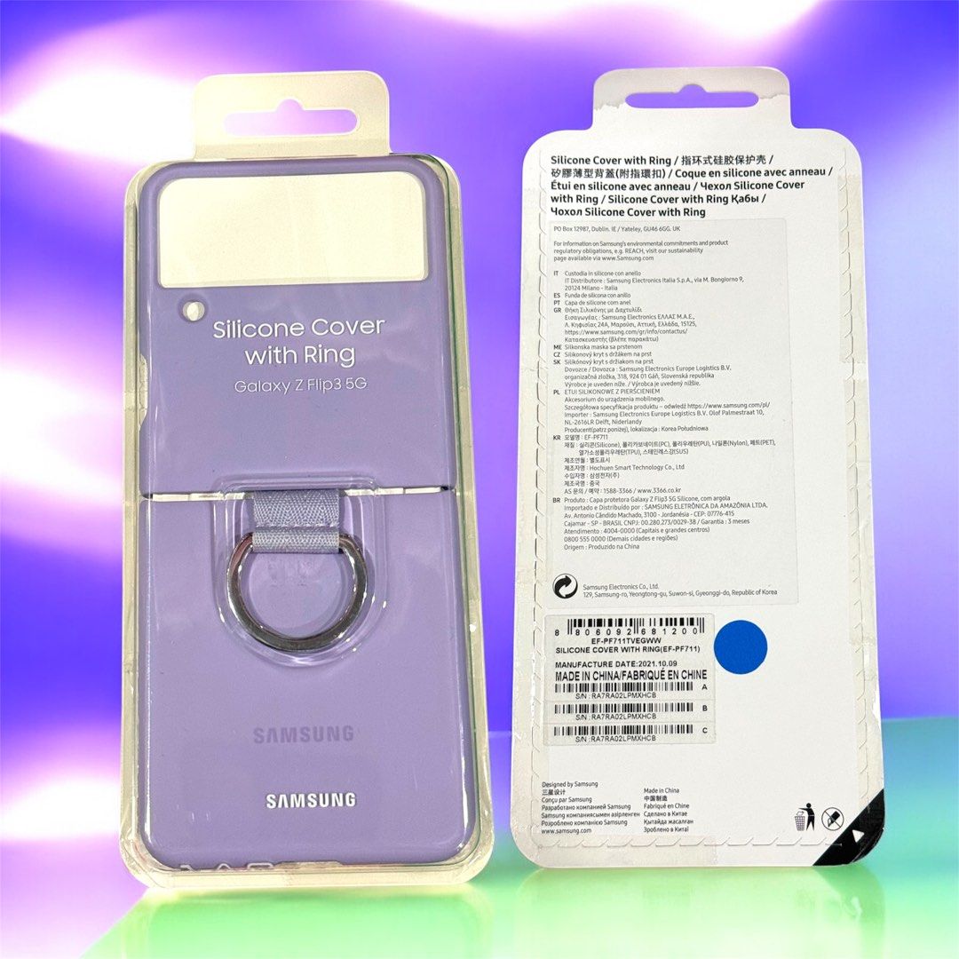 Samsung Galaxy Flip 3 Silicone Cover with Ring (Category: Cases & Sleeves) located in Cainta. Submitted by shopravenwitch (Listing ID 1410864796, Image 1). Description: Silicone Coverwith Ring Galaxy Z Flip3 5G Almost New. Just used once and then i switched to flip 4. Color - Lavander.