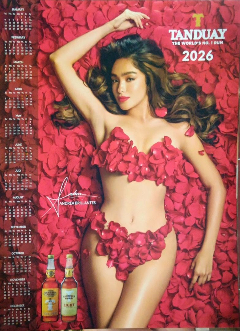 Tanduay calendar year 2026 edition (Category: Other Merchandise) located in San Juan City. Submitted by richelle.cruz1 (Listing ID 1410722007, Image 3). Description: Tanduay 2026 Andrea Brillantes card board / hard paper Original CALENDAR 2026 Available in 6 poses Php 100.00 only per calendar Promo! If u avail 1 set of Andrea’s poster calendar you will get a free Kim Chiu’s 2025 calendar.
